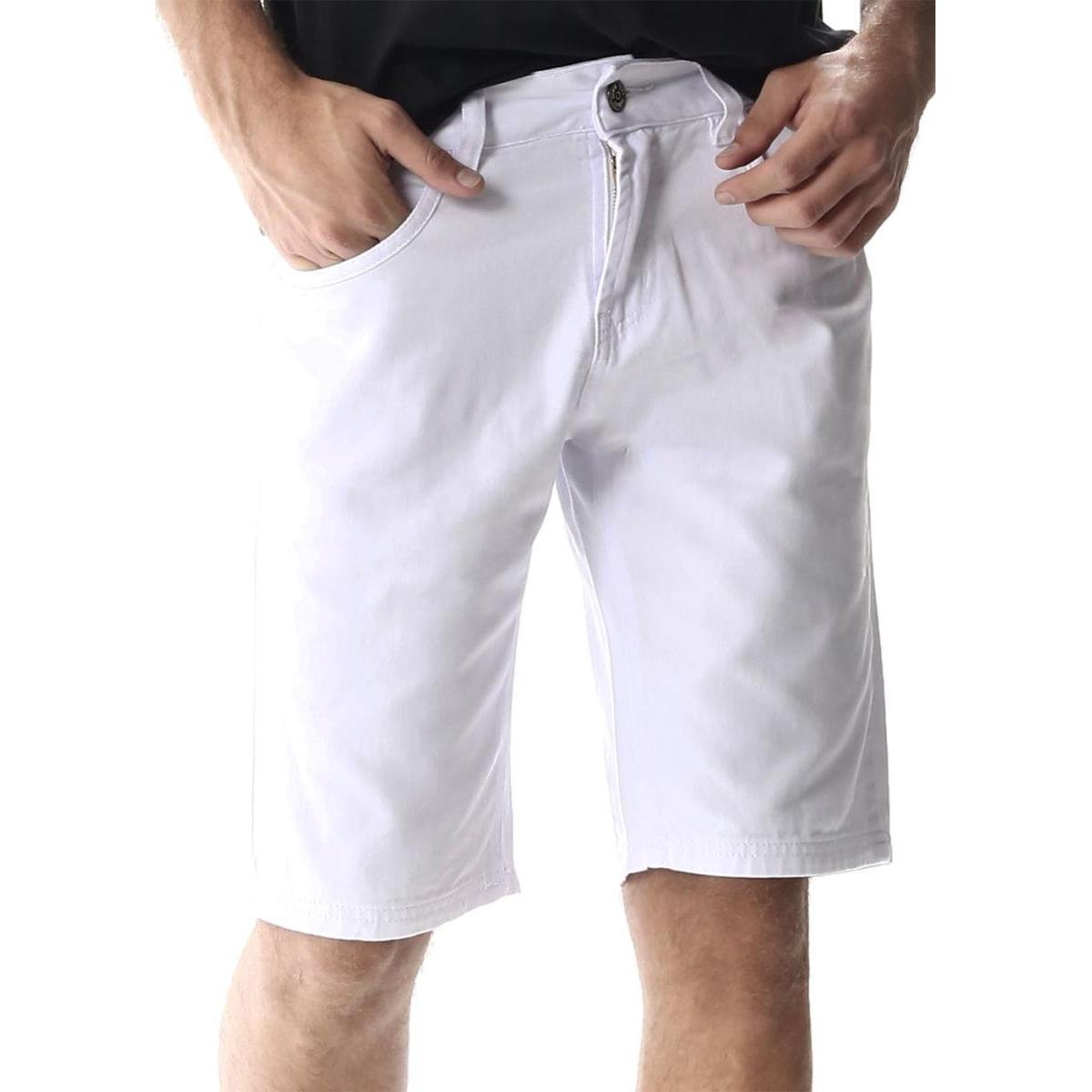 bermuda jeans branca masculino