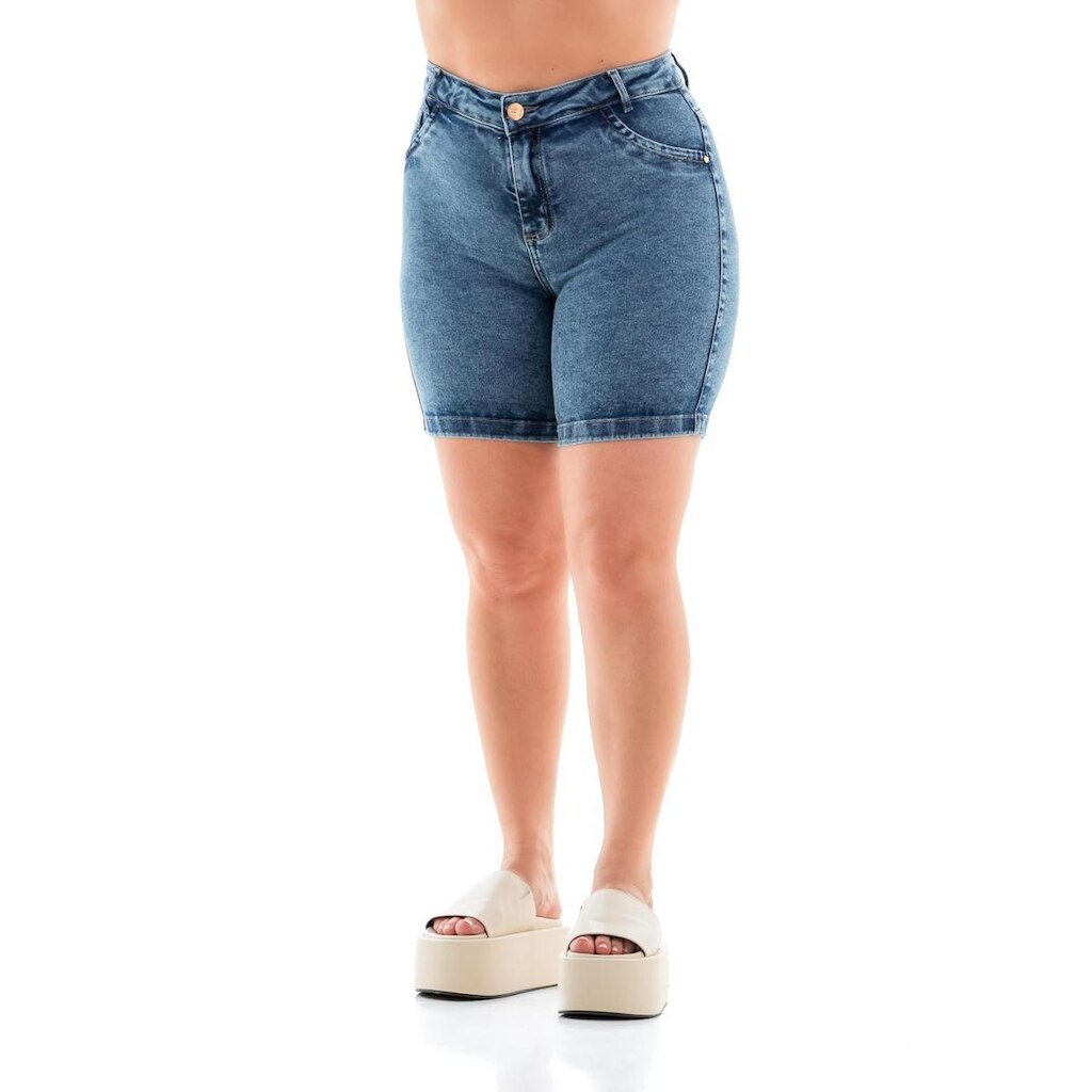 Bermuda Jeans Meixa Coxa Feminina Arauto Slim