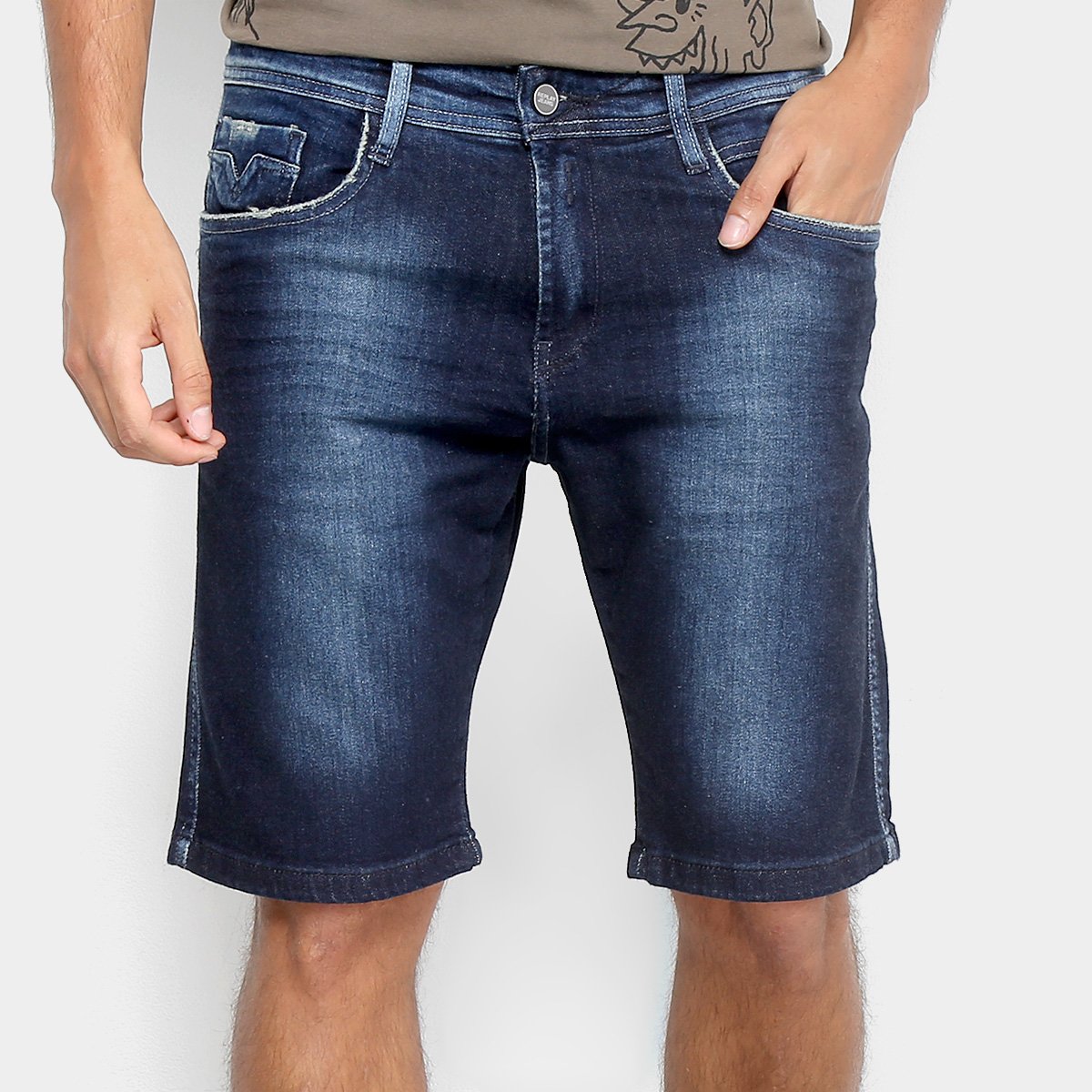 Bermuda Jeans Replay Anbass Masculina - Azul | Netshoes
