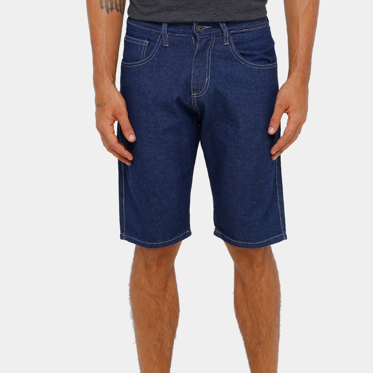 bermuda jeans reta masculina