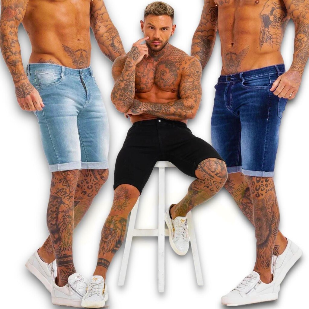Bermuda Jeans Slim Casual Masculina Elastano 412