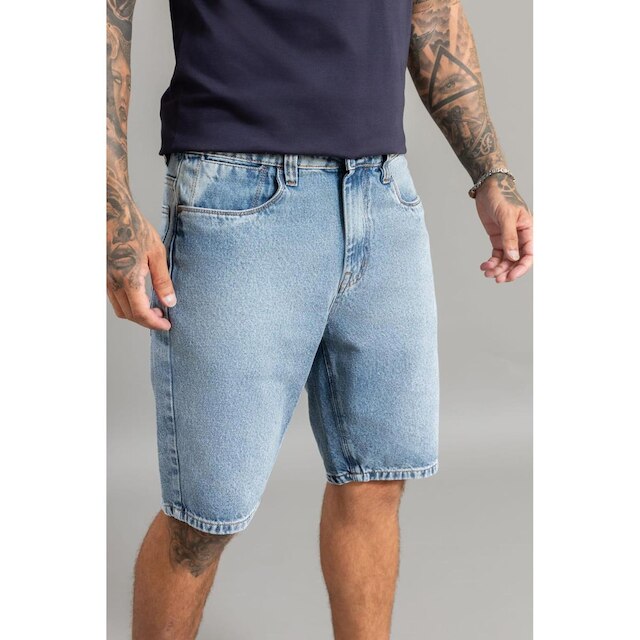 Bermuda Jeans Slim Fit Masculina Básica Five Pockets Dialogo