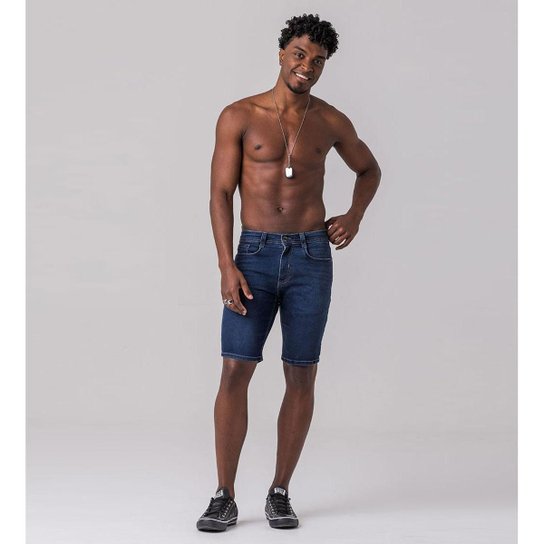 Bermuda Jeans Slim Masculina Rock e Soda