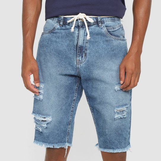Bermuda Jeans Terminal Street Masculina - Azul Menor preço em Bermuda Jeans Terminal Street Masculina - Azul