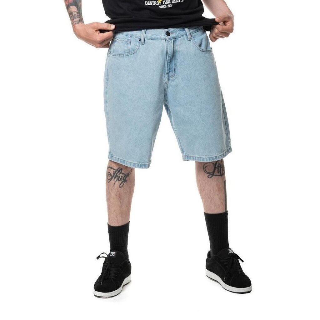 BERMUDA JEANS WORKER BAGGY SHORT BLUE - AZUL CLARO - 38