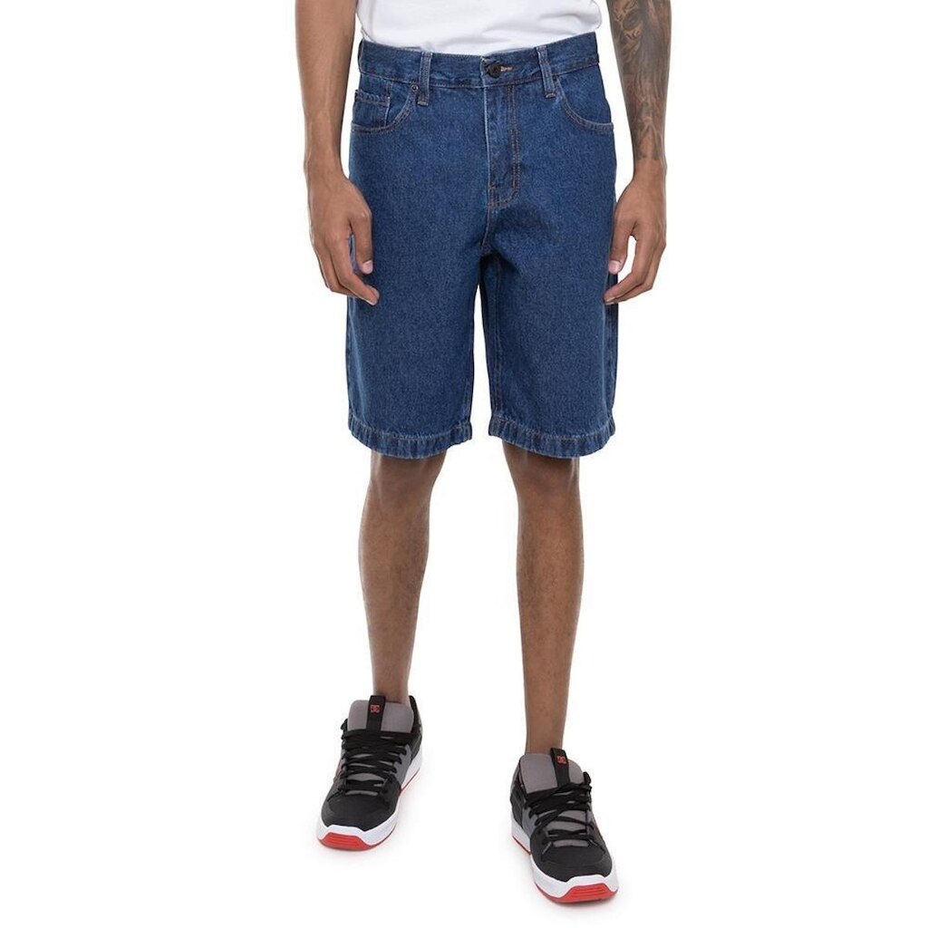 BERMUDA JEANS WORKER RELAXED - AZUL ESCURO - 40