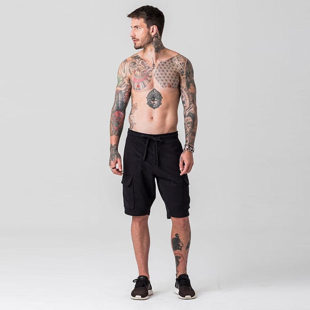 Bermuda Jogger Cargo Masculina em Moletom Rock e Soda