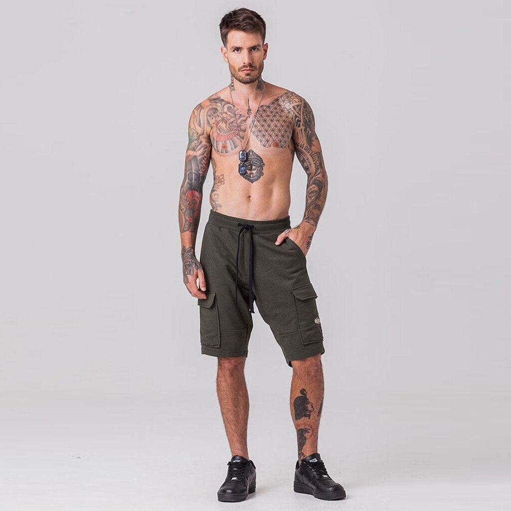 Bermuda Jogger Cargo Masculina em Moletom Rock e Soda