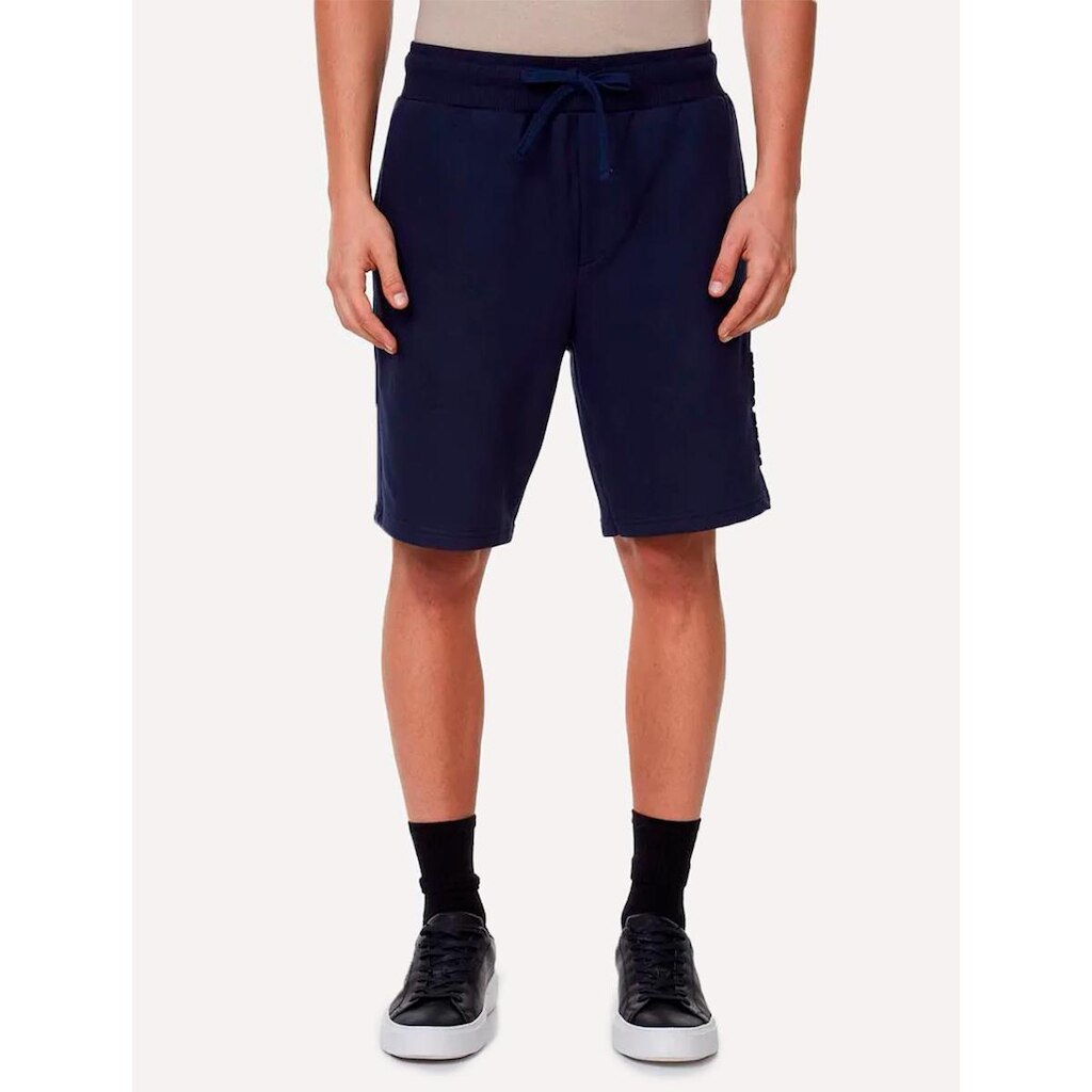 Bermuda John John Masculina Moletom Embossed Logo Azul Marinho