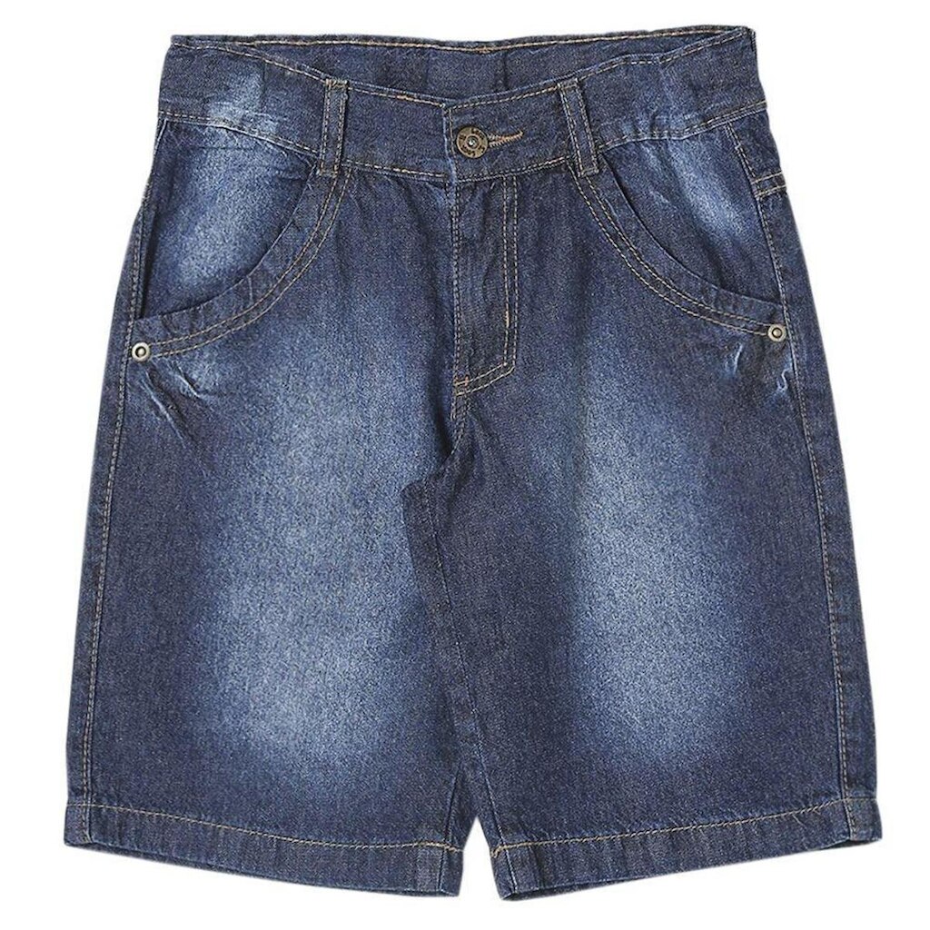 Bermuda Juvenil Look Jeans Básico Jeans Masculino