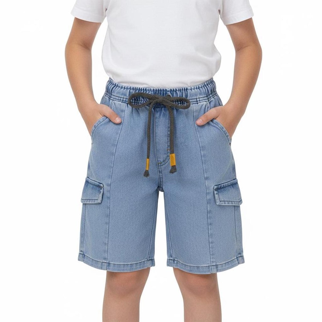 Bermuda Juvenil Look Jeans Cargo Jeans - 12 - UNICA