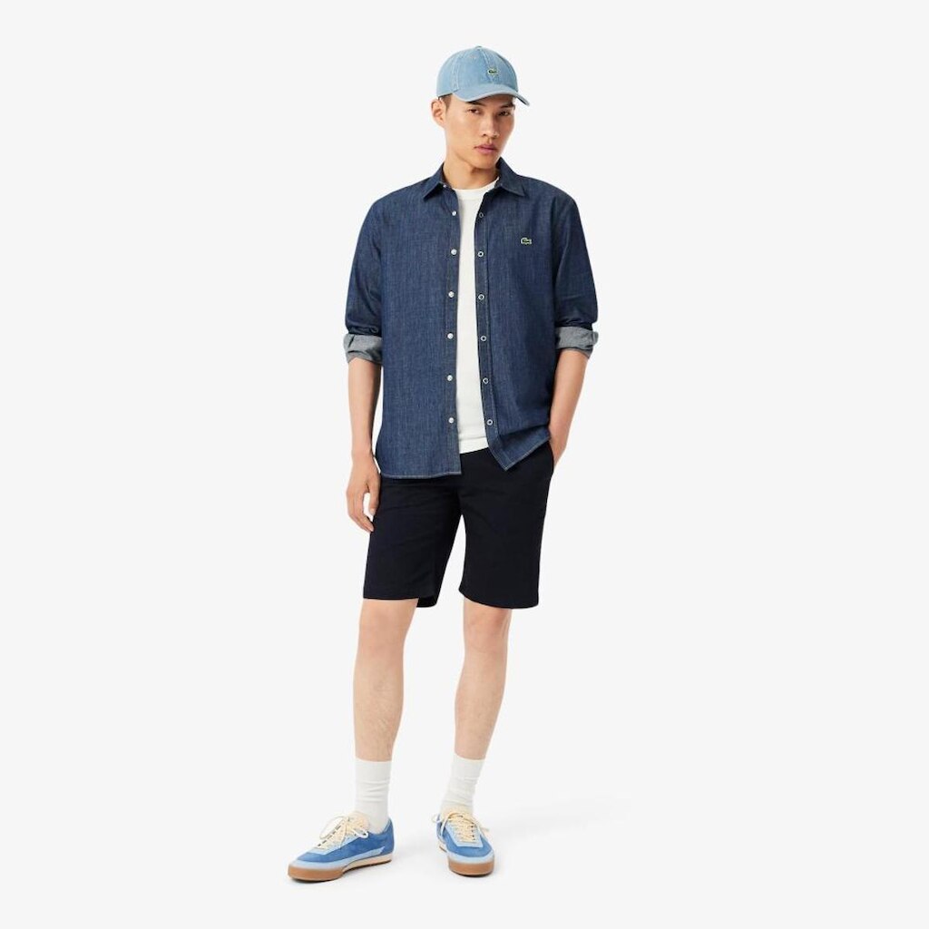 Bermuda Lacoste Chino Slim Fit Stretch Masculino