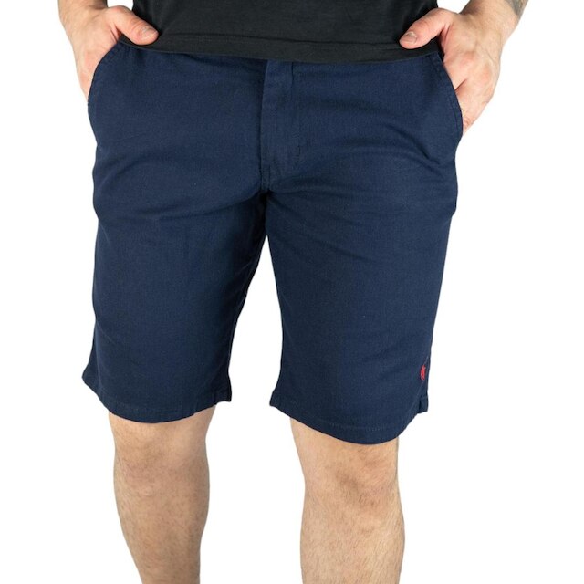 Bermuda Linho Ralph Lauren Azul Marinho - Azul Menor preço em Bermuda Linho Ralph Lauren Azul Marinho - Azul