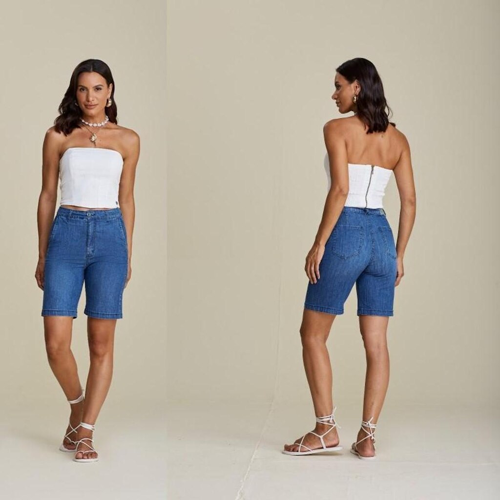 Bermuda longuete jeans Cris