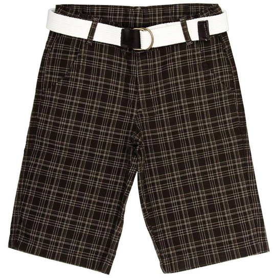 Bermuda Look Jeans Sarja Marrom - UNICA - 12 - Nude+marrom Menor preço em Bermuda Look Jeans Sarja Marrom - UNICA - 12 - Nude+marrom