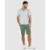 Bermuda Malwee Filete Lateral Moletom Sem Flanela Masculina - Verde