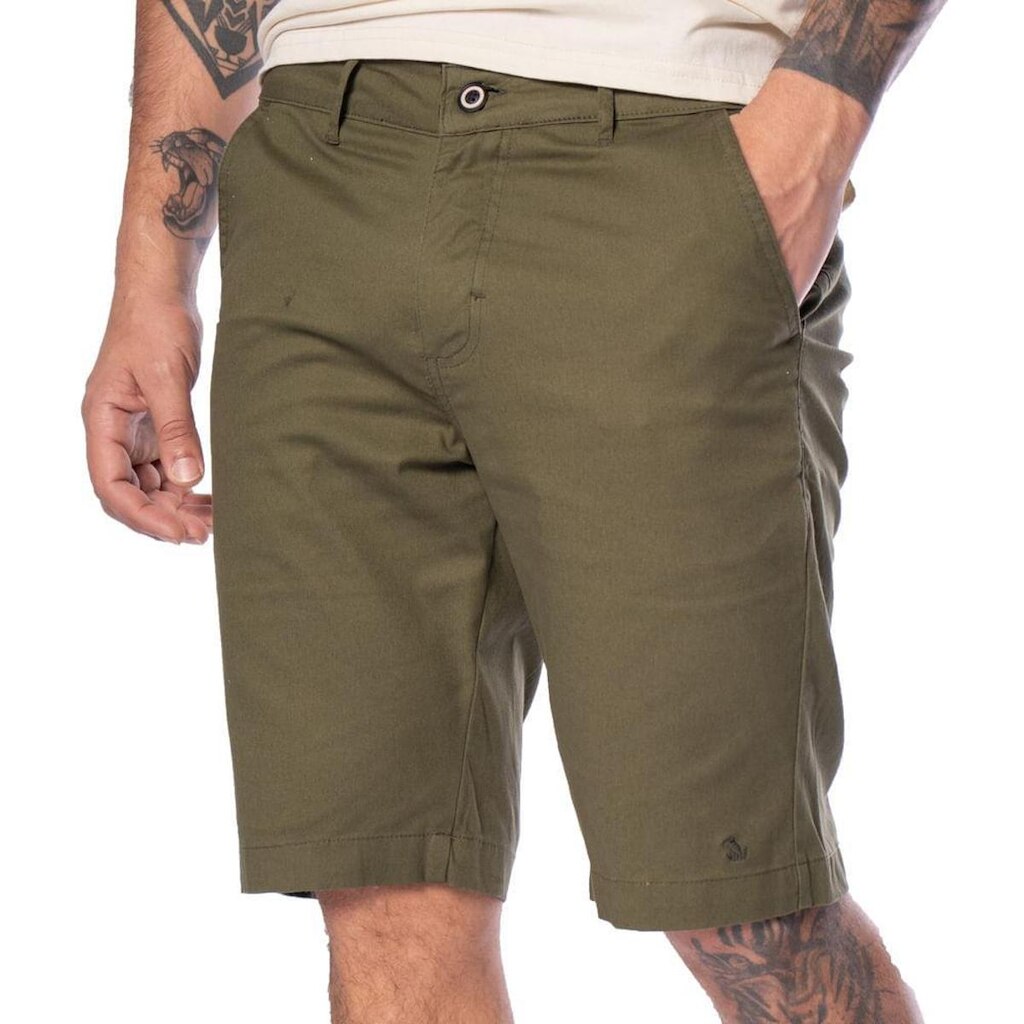 Bermuda Masculina Amil Sarja Logo Verde Militar