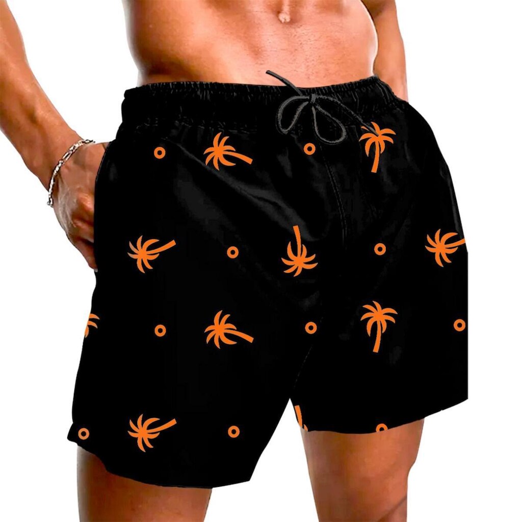 Bermuda Masculina Casual Estampada em Tactel Leve com Bolsos Funcionais