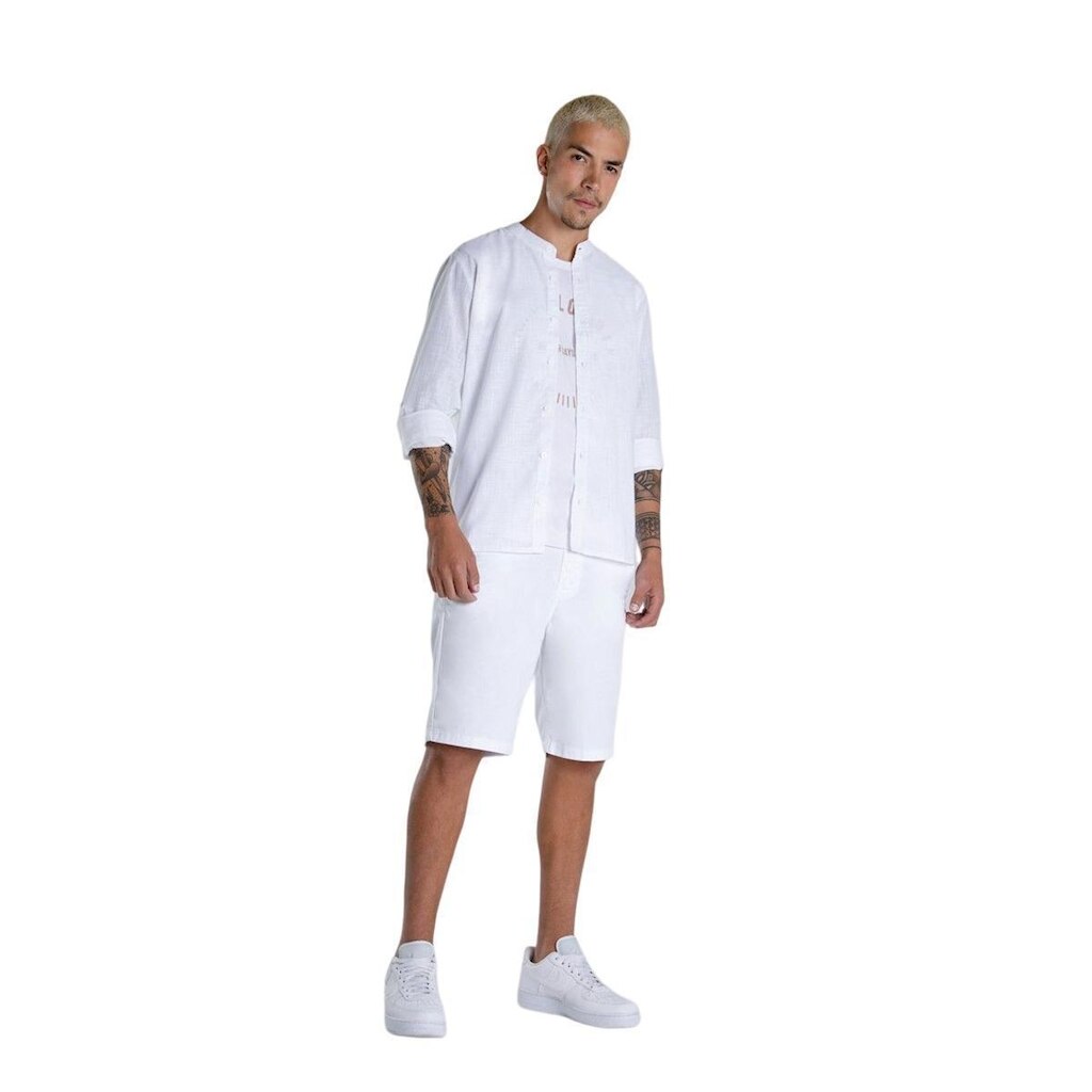 Bermuda Masculina Enfim Slim Chino Em Sarja Com Elastano Vermelho 40