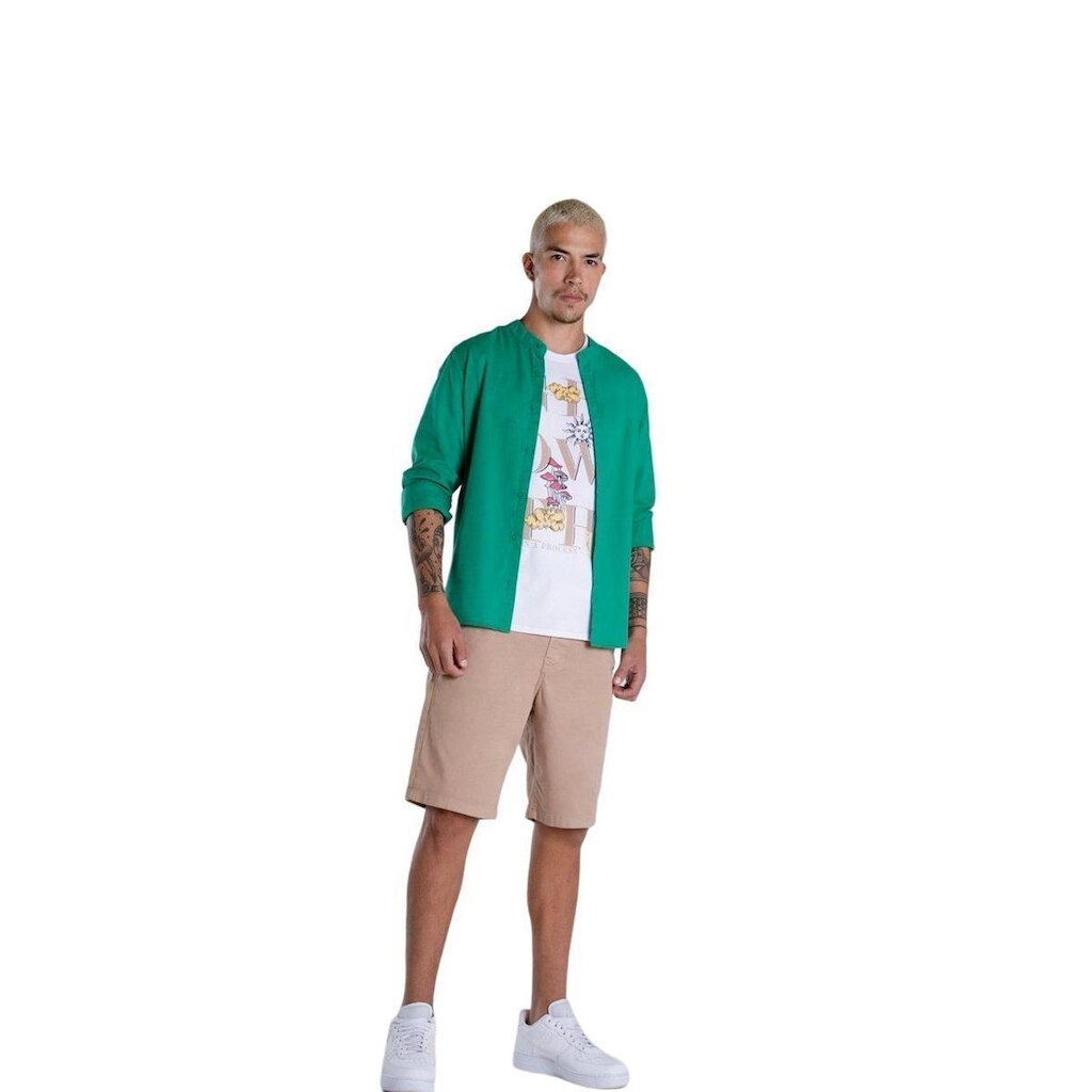 Bermuda Masculina Enfim Slim Chino Em Sarja Com Elastano Vermelho 40