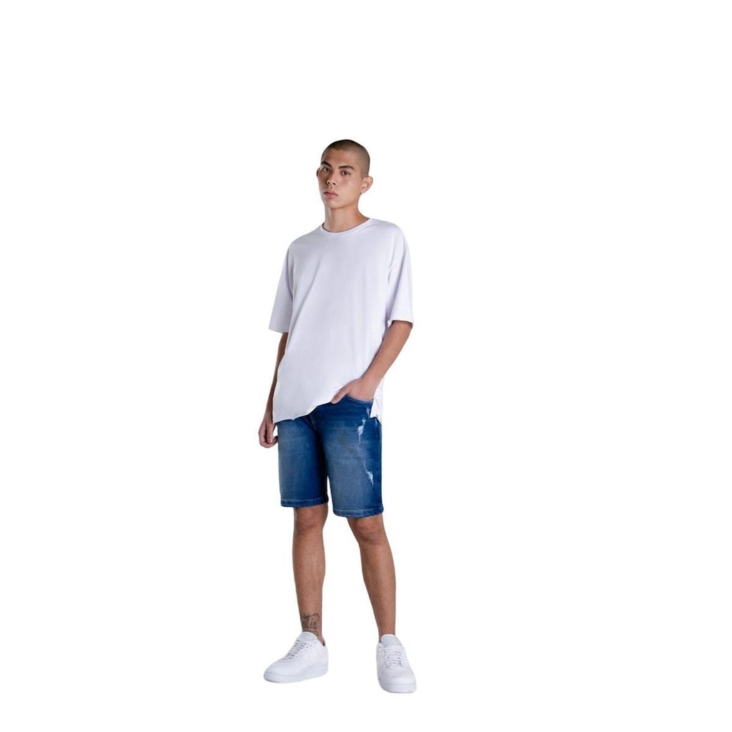 Bermuda Masculina Enfim Slim Jeans Com Elastano Jeans 46
