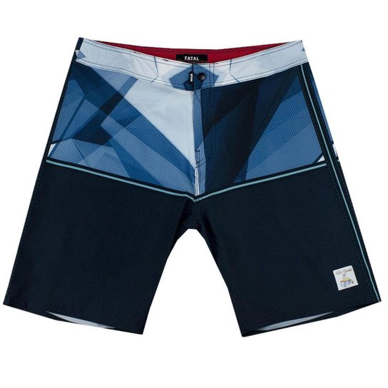 Bermuda Masculina Estampa Geométrica Fatal Surf Azul - Azul Menor preço em Bermuda Masculina Estampa Geométrica Fatal Surf Azul - Azul