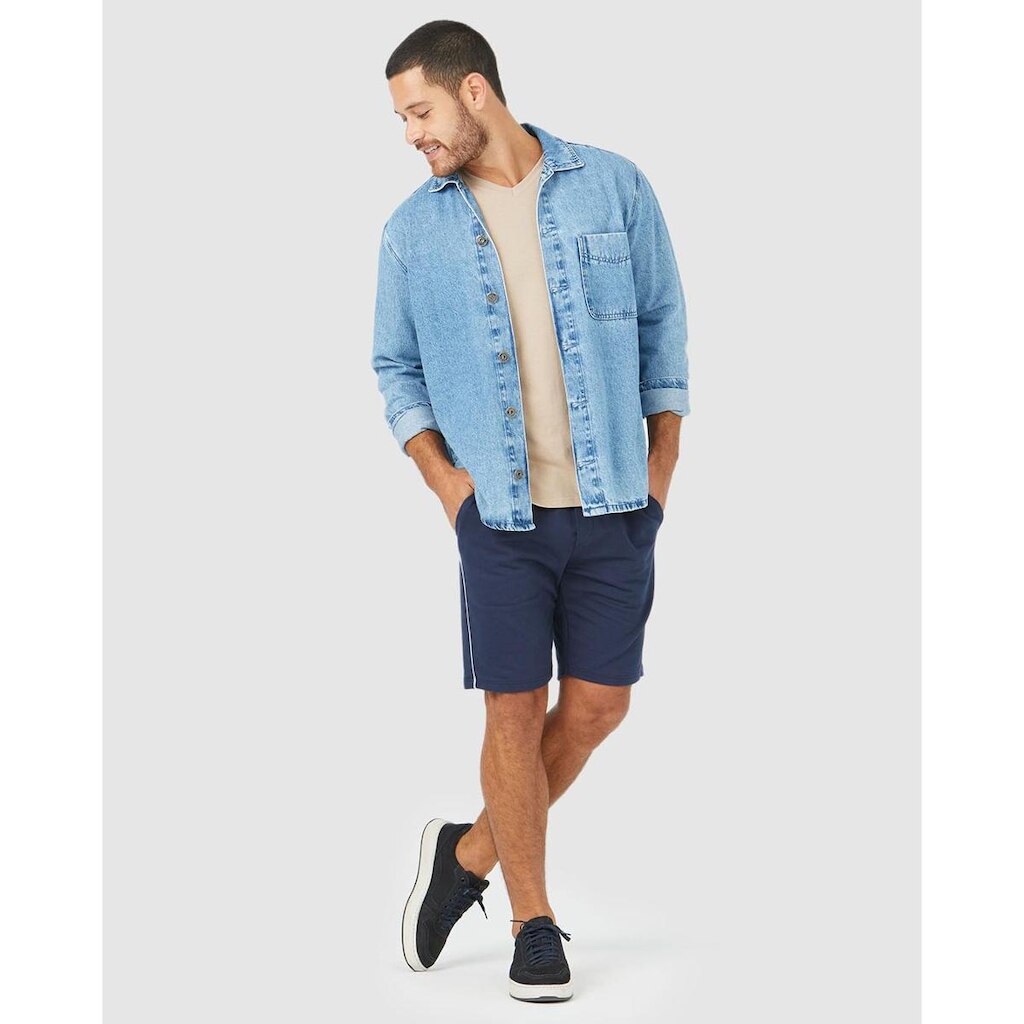 Bermuda Masculina Filete Lateral Em Moletom Sem Flanela