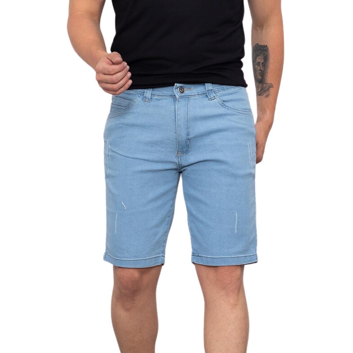 Bermuda Masculina Jeans Delave Power Premium Menor preço em Bermuda Masculina Jeans Delave Power Premium