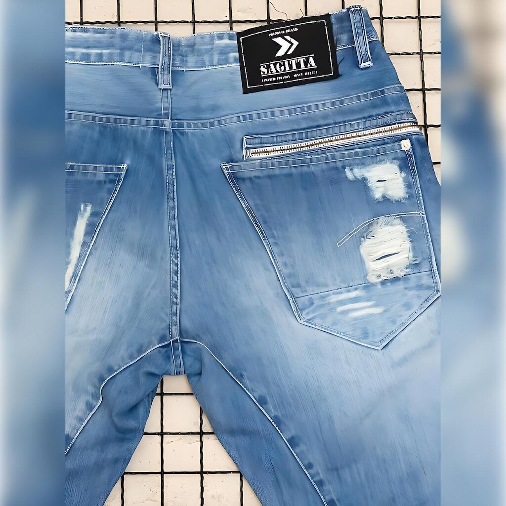 Bermuda Masculina Jeans Destroyed Sagitta