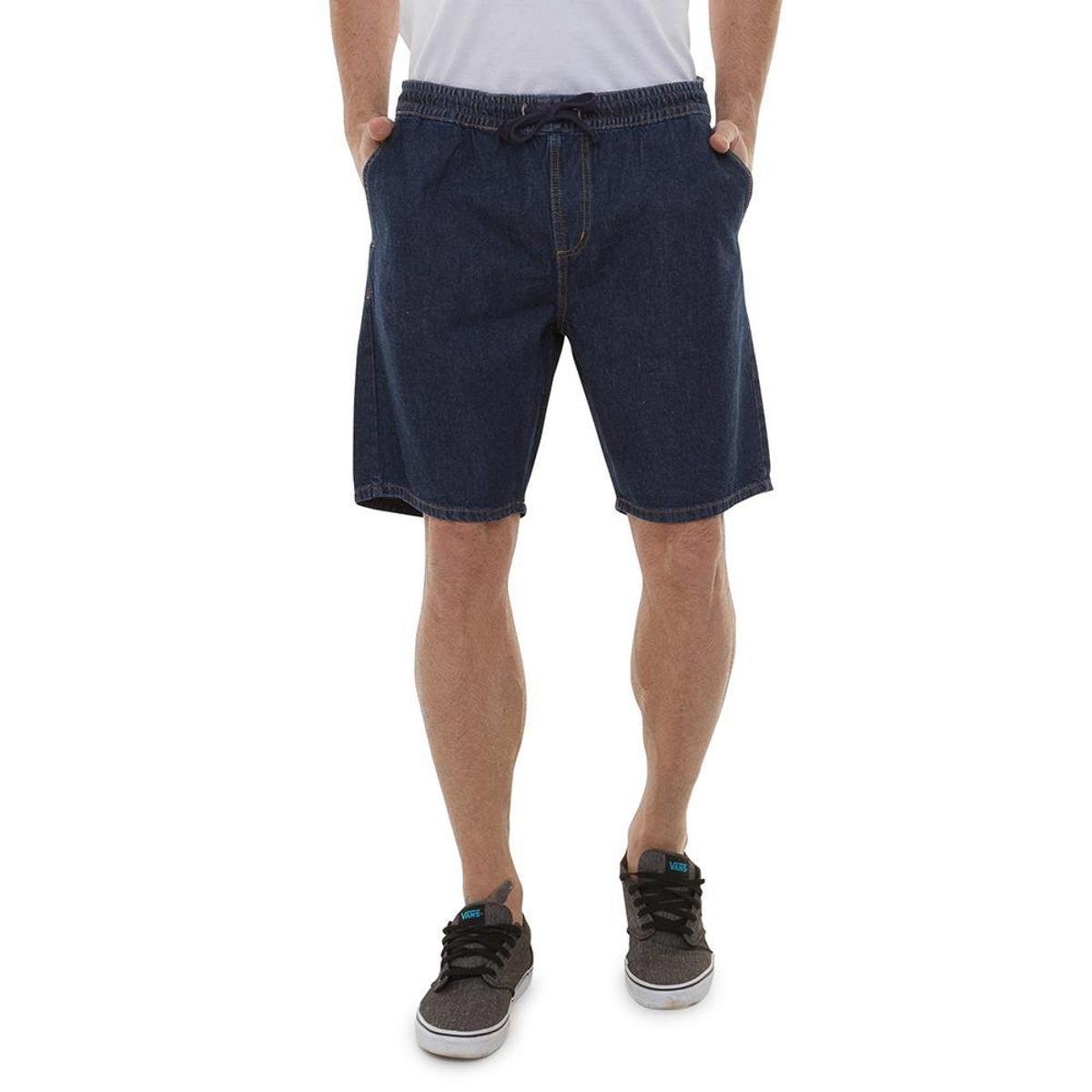 Bermuda Masculina Jeans Elástico No Cós Menor preço em Bermuda Masculina Jeans Elástico No Cós