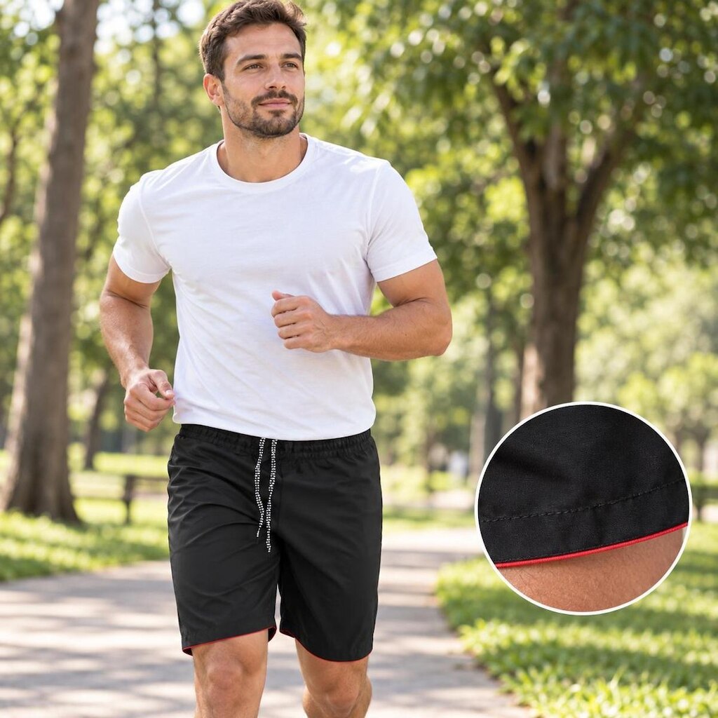 Bermuda Masculina Lisa Short Tactel Leve Bolso Traseiro