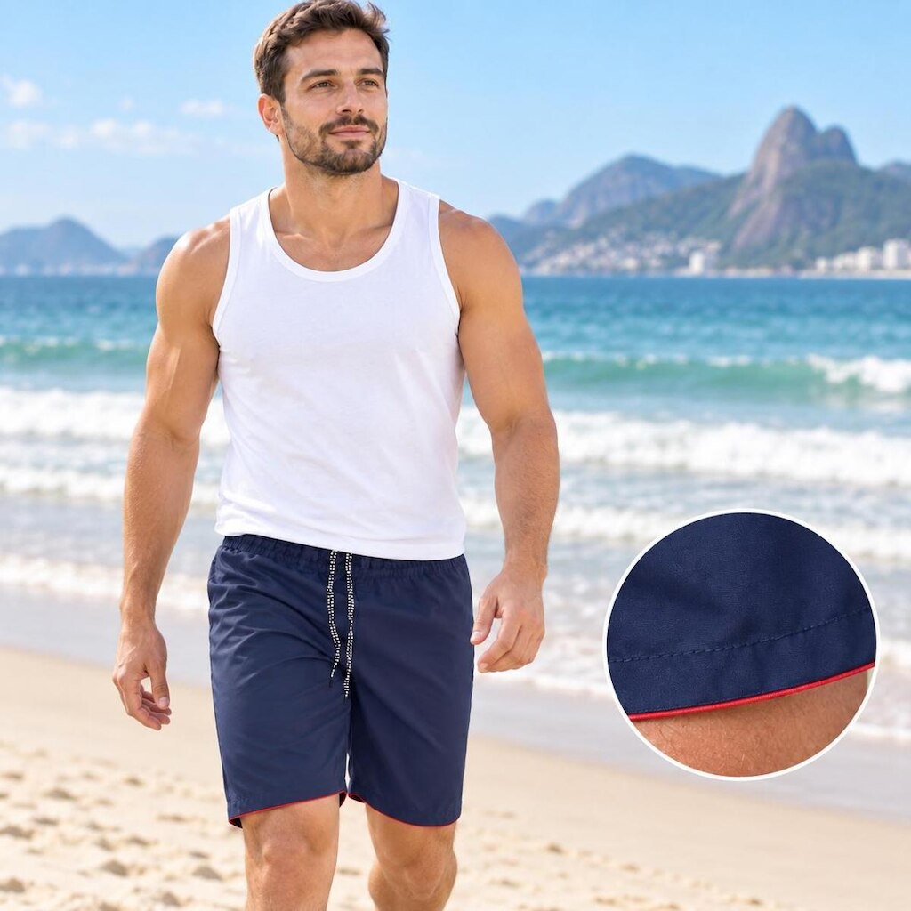 Bermuda Masculina Lisa Short Tactel Leve Bolso Traseiro