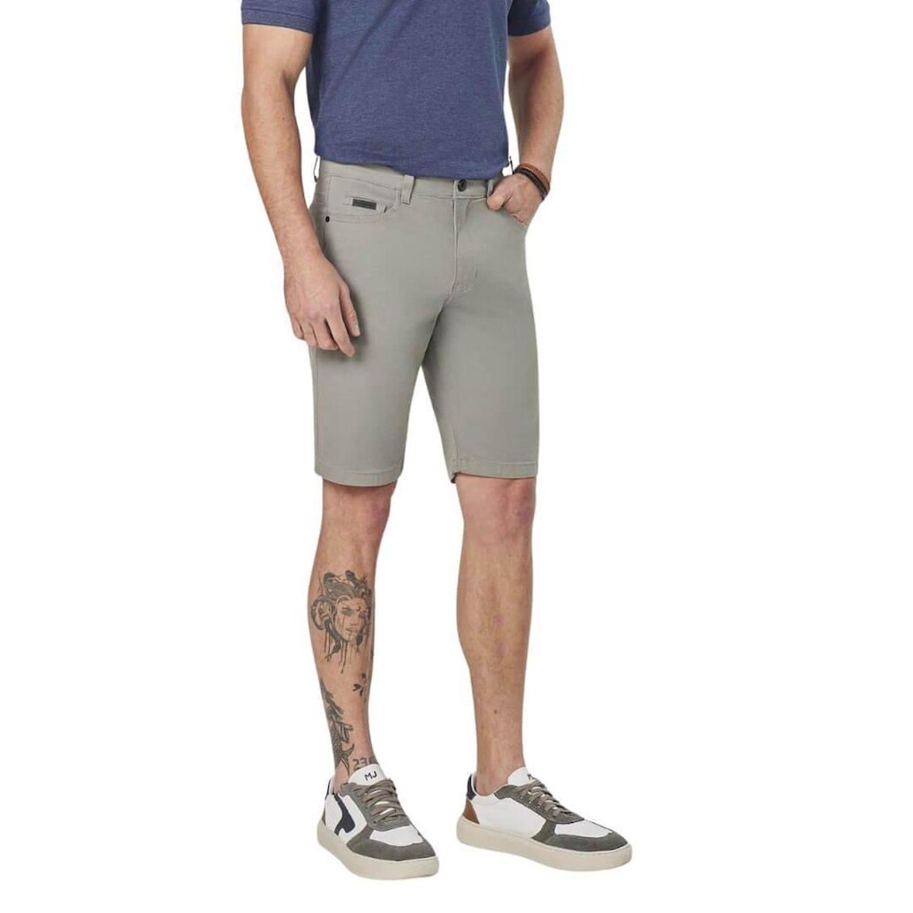 Bermuda Masculina Max Denim 002 12176 Reta Premium Cinza