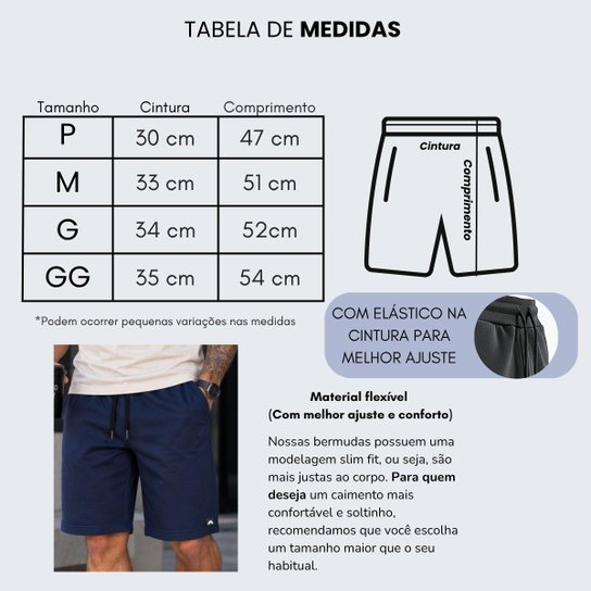 Bermuda Masculina Moletinho Short Moletom Dagg Algodão Lisa Com Bolsos