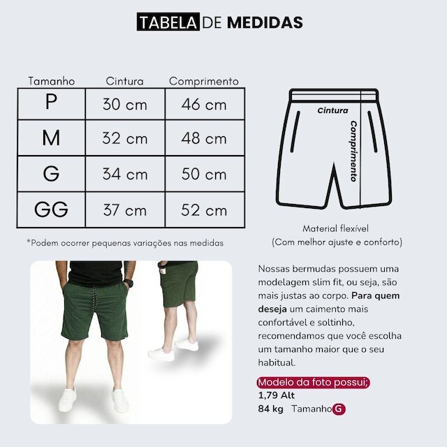 Bermuda Masculina Moletinho Short Moletom Dagg Algodão Lisa Com Bolsos