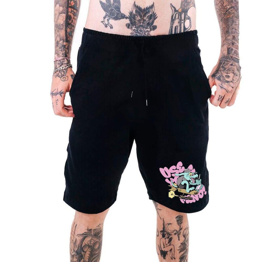 Bermuda Masculina Moletinho‎ Streetwear Rocket Crazy Style Abstract Mode