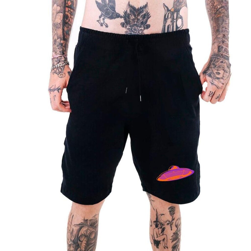 Bermuda Masculina Moletom‎ Abstract Space Alien ET Trip All Style