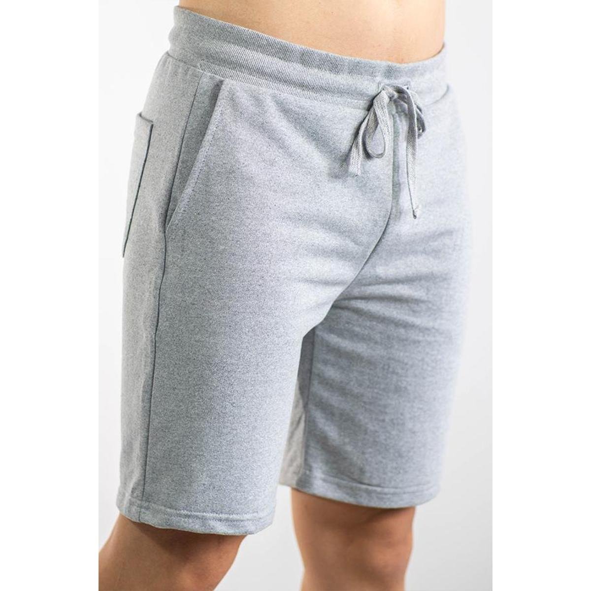 Menor preço em Bermuda Masculina Moletom Básica Mescla Cinza