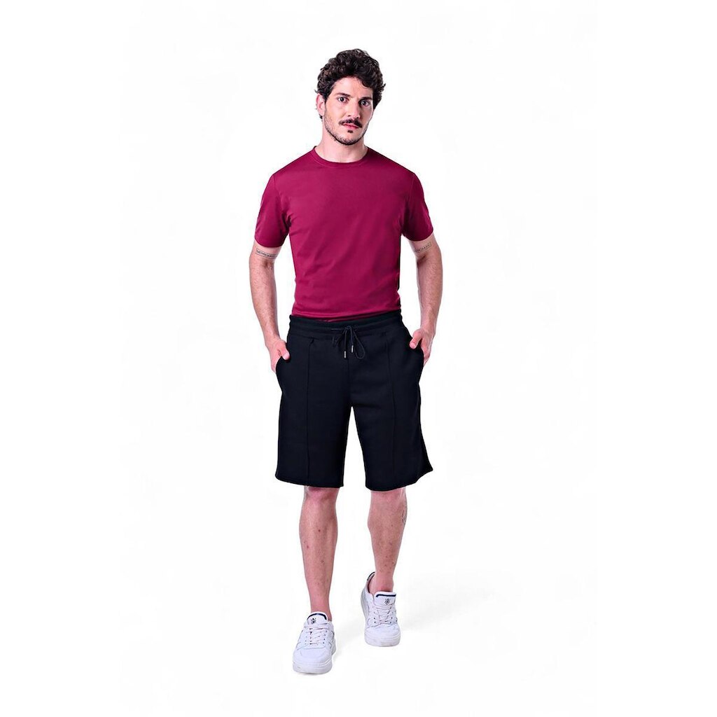 Bermuda Masculina Moletom Com Bolso Frontal