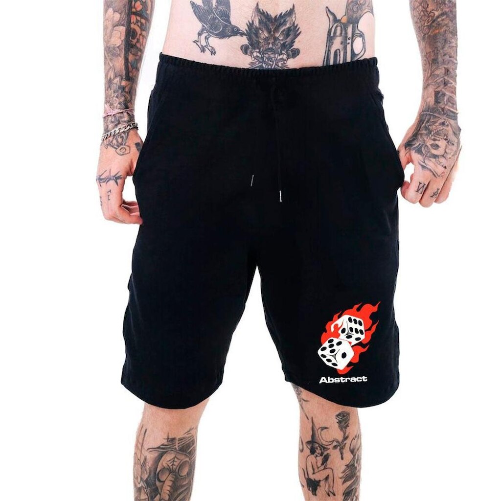 Bermuda Masculina Moletom‎ Game Dados Fire Style Abstract Street
