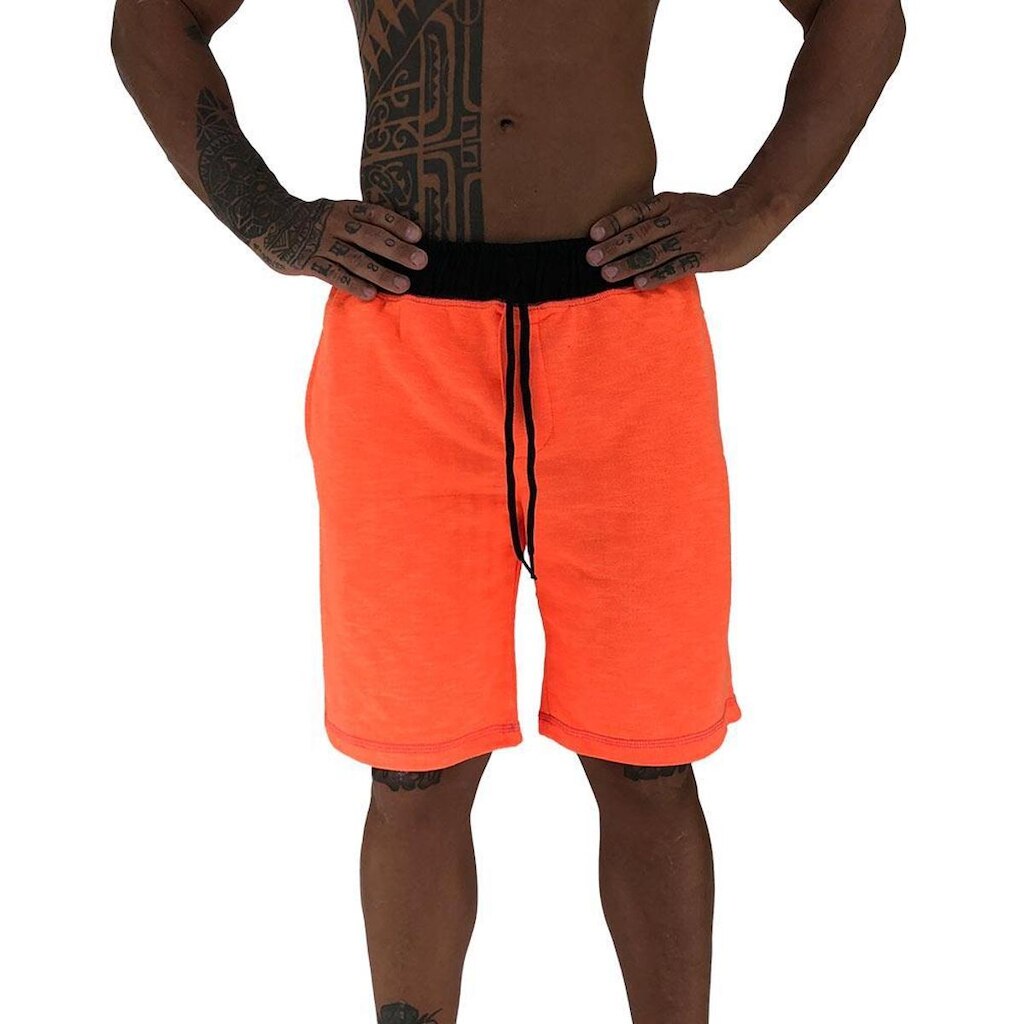Bermuda Masculina Moletom MXD Conceito Limitada Laranja Fluorescente