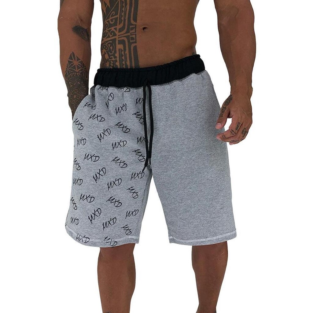 Bermuda Masculina Moletom MXD Conceito Limitada Mescla Logo MXD
