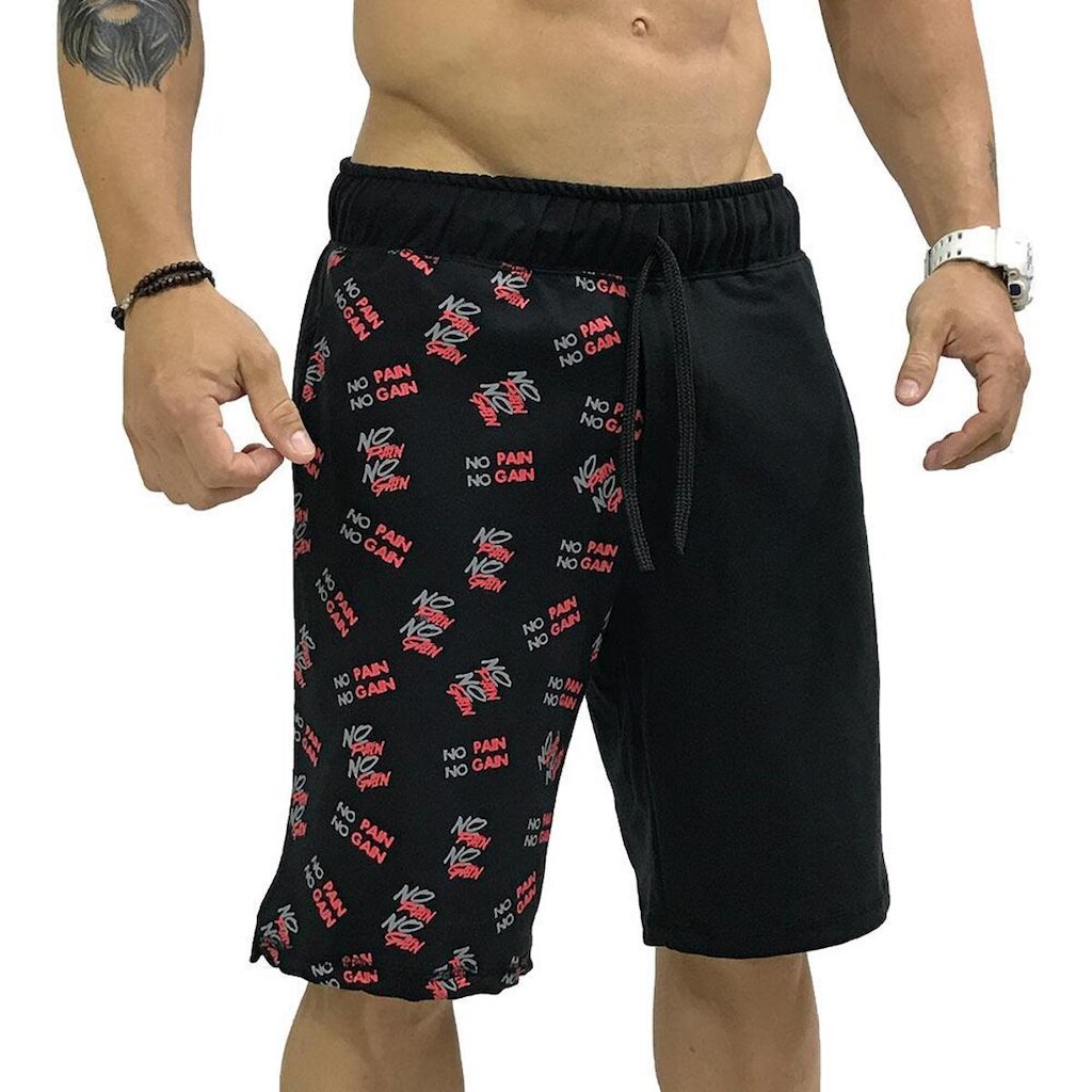 Bermuda Masculina Moletom MXD Conceito Limitada No Pain No Gain