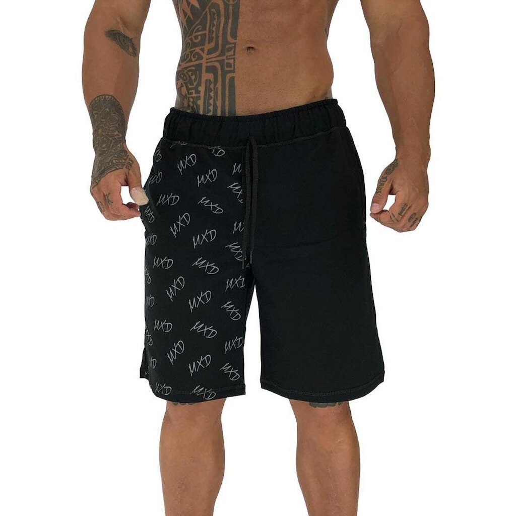 Bermuda Masculina Moletom MXD Conceito Limitada Preta Logo MXD