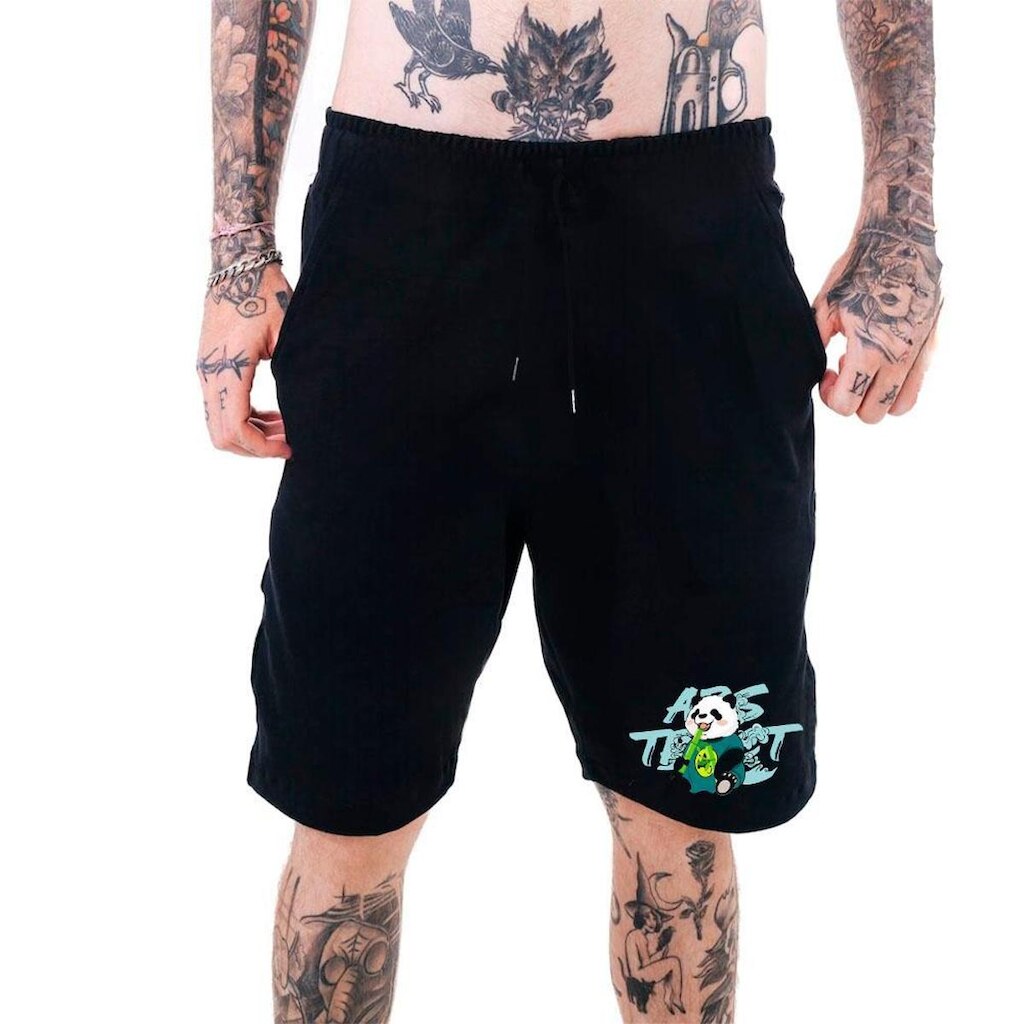 Bermuda Masculina Moletom‎ Urso Panda Street Abstract Arte
