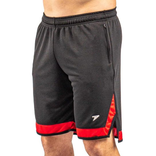 Bermuda Masculina Poker Basquete Trey Preto/vermelho - Preto+Vermelho Menor preço em Bermuda Masculina Poker Basquete Trey Preto/vermelho - Preto+Vermelho