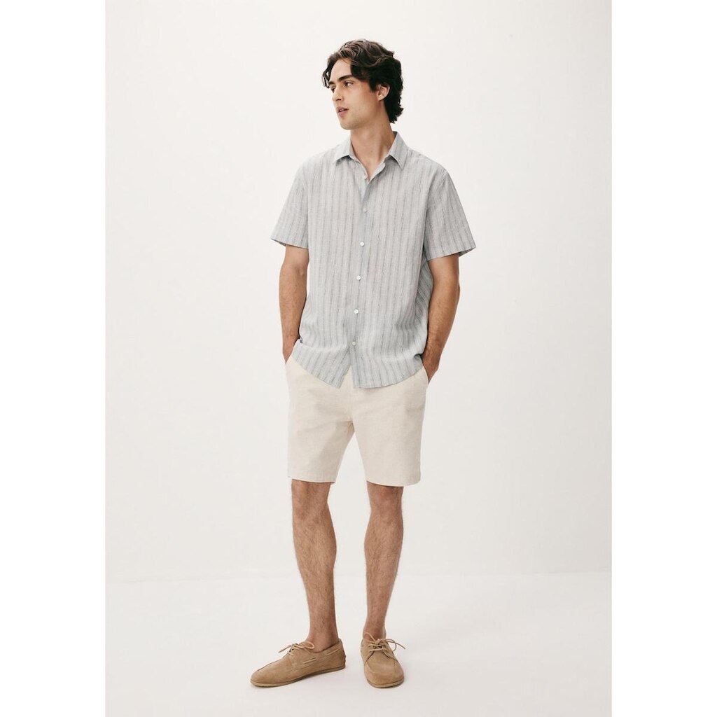 Bermuda Masculina Reta Com Linho