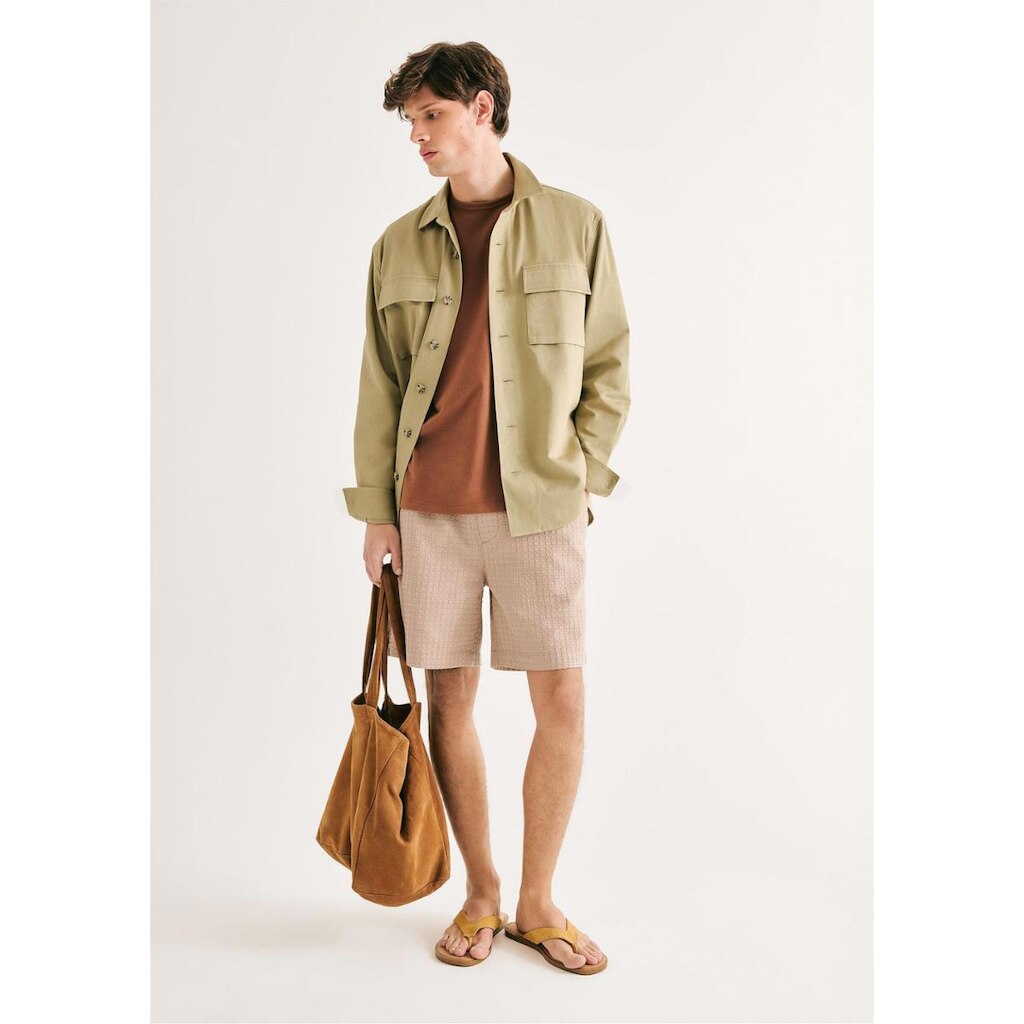 Bermuda Masculina Reta Texturizada