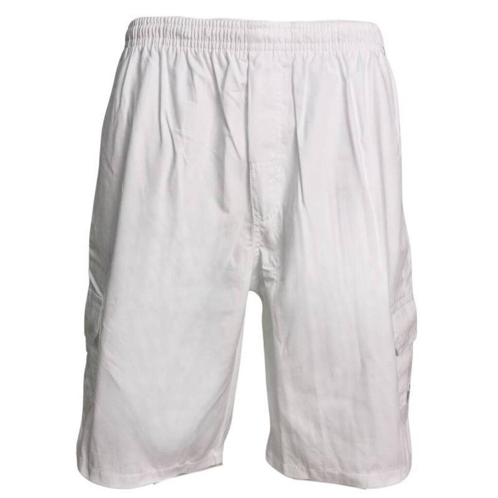 Bermuda Masculina Sarja Com Elástico Branca Plus Size