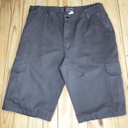 Bermuda Masculina Sarja R Sete 811 - Cinza Menor preço em Bermuda Masculina Sarja R Sete 811 - Cinza